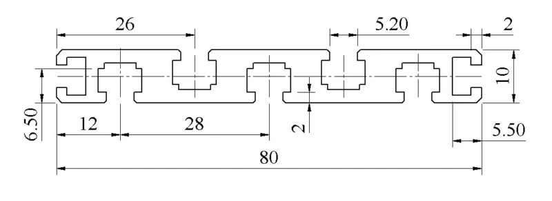 Nhôm định hình 10x80