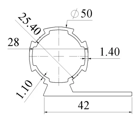 NHÔM ĐỊNH HÌNH TRÒN D28 1 CÁNH