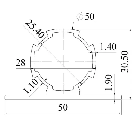 NHÔM ĐỊNH HÌNH TRÒN D28 - 2 CÁNH