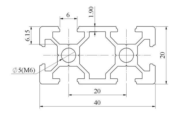 Nhôm định hình 20x40