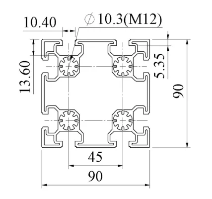 NHÔM ĐỊNH HÌNH 90x90